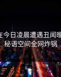 当事人在今日凌晨遭遇丑闻暧昧蔓延，秘语空间全网炸锅