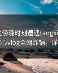 圈内人在傍晚时刻遭遇tangxin 沉沦其中，糖心vlog全网炸锅，详情围观